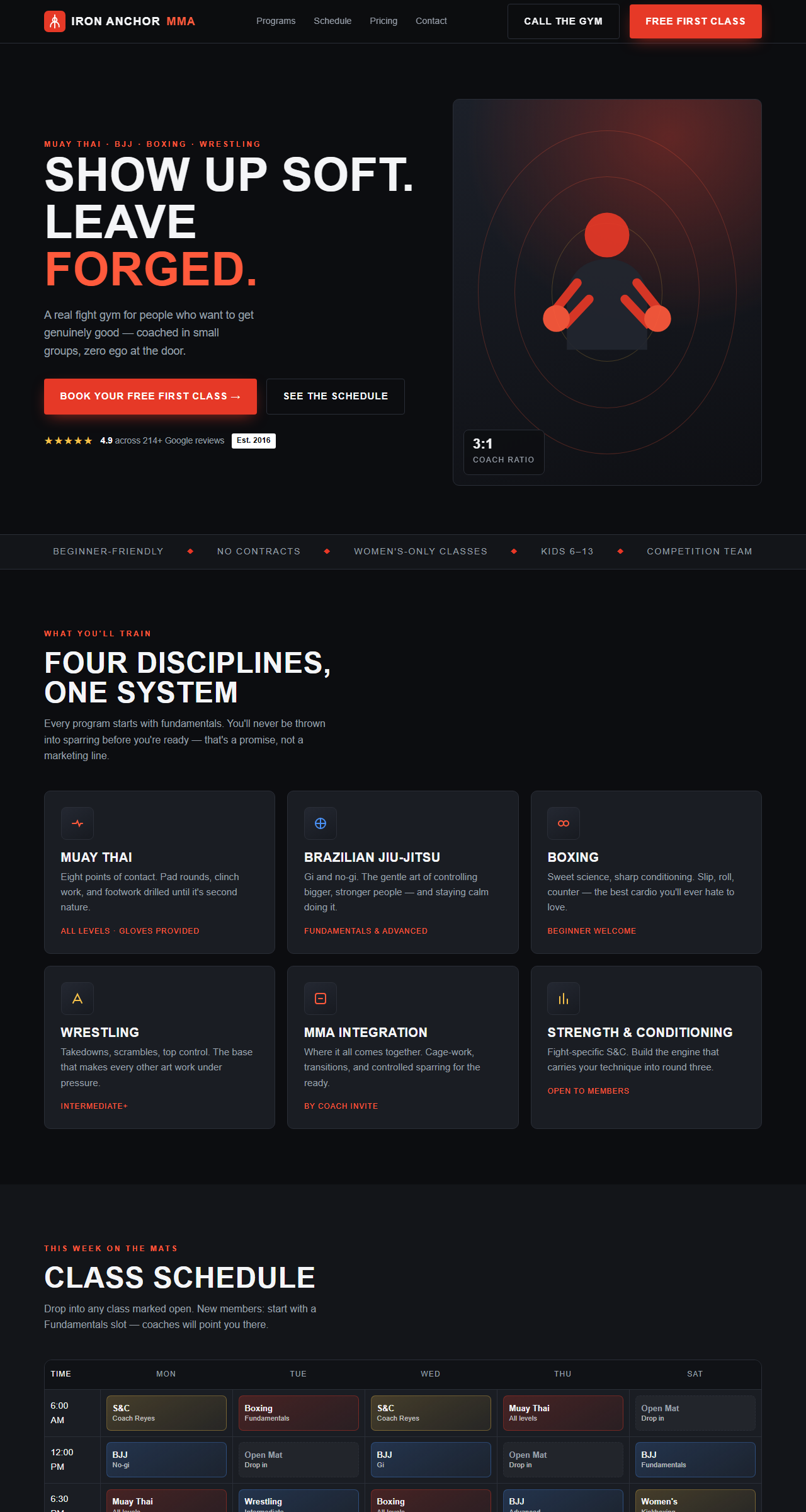 Iron Standard Barbell website redesign screenshot